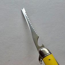 Vintage Imperial USA Fish Knife Yellow Toothpick Scaler Disgorger Pat Pend 1940s