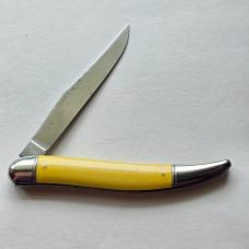 Vintage Imperial USA Toothpick Pocket Knife Yellow Fish Shield Single Blade 5"