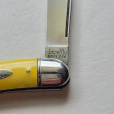Vintage Imperial USA Toothpick Pocket Knife Yellow Fish Shield Single Blade 5"