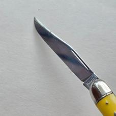 Vintage Imperial USA Toothpick Pocket Knife Yellow Fish Shield Single Blade 5"