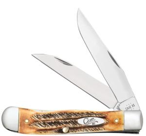 Case 65 BoneStag - Trapper-Clip and Wharncliffe blades