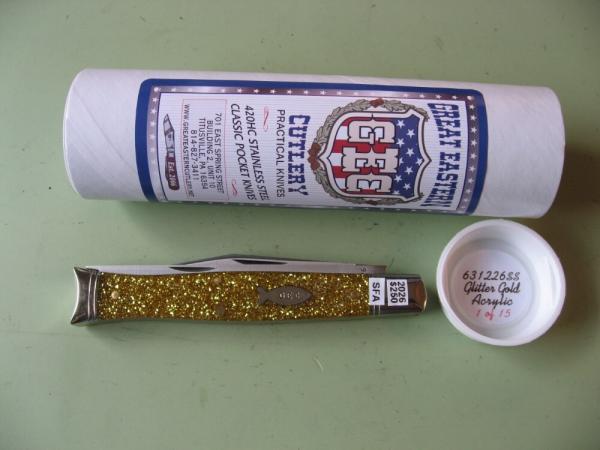 GREAT EASTERN 631226SS SFA FISH KNIFE GLITTER GOLD ACRYLIC