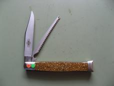 GREAT EASTERN 631226SS SFA FISH KNIFE GLITTER GOLD ACRYLIC