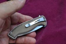 Camillus Eagle Scout Folder USA Made Mint Brown Micarta Pocket Clip Mirror Polish Emblem On Handle