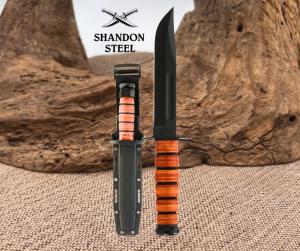 Ka-Bar 5025 US NAVY Fighter Plain 1095 Carbon Steel Black Fixed Knife Sheath NIB