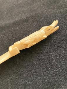 Vintage Folk Art Carved Ivory Alligator Knife/Letter Opener