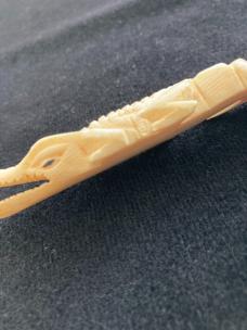 Vintage Folk Art Carved Ivory Alligator Knife/Letter Opener