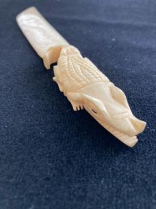 Vintage Folk Art Carved Ivory Alligator Knife/Letter Opener