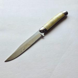 Vintage Hammer Brand USA Fixed Blade Knife Pearlized Cracked Ice Handle Hunting