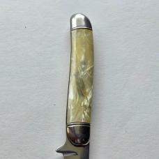 Vintage Hammer Brand USA Fixed Blade Knife Pearlized Cracked Ice Handle Hunting