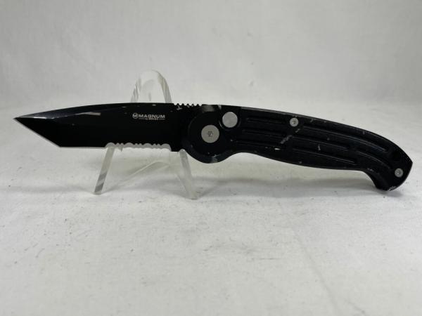 BOKER MAGNUM ABKBO018 Black Combo Tanto Folding Automatic 