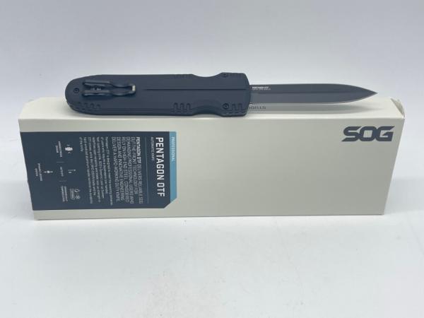 SOG Pentagon Blackout Spear Point OTF Automatic w/ OMP Box SOG Pentagon Blackout Spear Point OTF Automatic w/ OMP Box