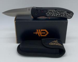 GERBER USA S30V BlackSilver EMPOWER Push Button Automatic w OMP Box amp Sheath