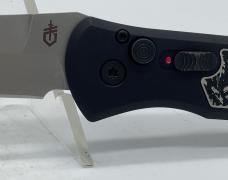 GERBER USA S30V Black/Silver EMPOWER Push Button Automatic w/ OMP Box & Sheath