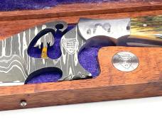 LARRY DOWNING Handmade Damascus Mammoth Integral Ax Fantasy Knife w/ OMP Box
