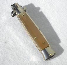 NEW FRANK BELTRAME 9" BEAUTIFUL HONEY HORN SCALES BAYONET BLADE ITALIAN STILETTO MANIAGO ITALY