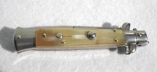 NEW FRANK BELTRAME 9" BEAUTIFUL HONEY HORN SCALES BAYONET BLADE ITALIAN STILETTO MANIAGO ITALY