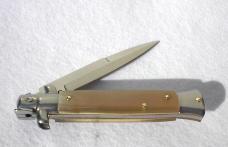 NEW FRANK BELTRAME 9" BEAUTIFUL HONEY HORN SCALES BAYONET BLADE ITALIAN STILETTO MANIAGO ITALY