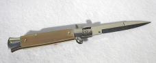 NEW FRANK BELTRAME 9" BEAUTIFUL HONEY HORN SCALES BAYONET BLADE ITALIAN STILETTO MANIAGO ITALY