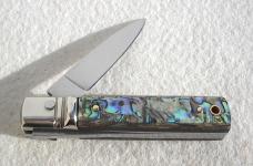 NEW A.G.A. CAMPOLIN 6" ABALONE SHELL SCALES AUTO LEVER LOCK MANIAGO ITALY 