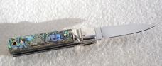 NEW A.G.A. CAMPOLIN 6" ABALONE SHELL SCALES AUTO LEVER LOCK MANIAGO ITALY 