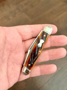 Great Eastern Cutlery 66 Amber Worm Groove India Bone Satin GEC 661225 Knife