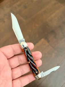 Great Eastern Cutlery 66 Amber Worm Groove India Bone Satin GEC 661225 Knife