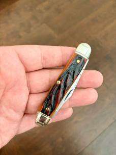 Great Eastern Cutlery 66 Amber Worm Groove India Bone Satin GEC 661225 Knife