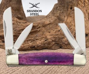 Rough Rider Congress Purple Pocket Knife Steel Blades PURPLE SMOOTH BONE 1259