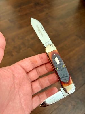 2009 SCHATT amp MORGAN QUEEN BABY SUNFISH AMBER SAWCUT BONE 042265  1OF 100