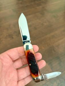 2009 SCHATT & MORGAN QUEEN BABY SUNFISH AMBER SAWCUT BONE 042265 | 1OF 100