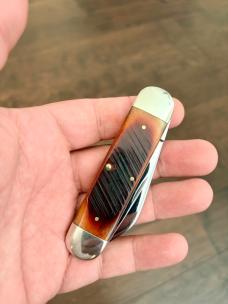 2009 SCHATT & MORGAN QUEEN BABY SUNFISH AMBER SAWCUT BONE 042265 | 1OF 100
