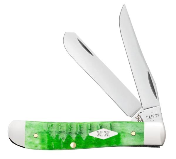 Case Gator Jigged Bright Green Bone Mini Trapper Case Gator Jigged Bright Green Bone Mini Trapper