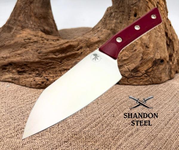 Microtech Santoku 6" Blackcherry G-10 Handle Stonewash 3200-10BC Kitchen Knife