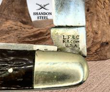 L F & C USA VINTAGE 2 BLADE POCKET KNIFE SWELL END Landers Frary & Clark (167)