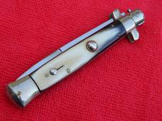 Antique 1950's 9" Italian automatic switchblade Stiletto knife Brazilian horn/ Bayonet blade A&K
