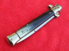 Antique 1950's 9" Italian automatic switchblade Stiletto knife Brazilian horn/ Bayonet blade A&K