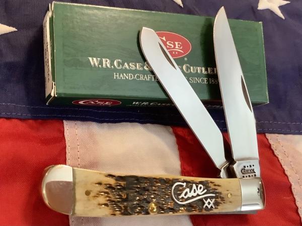 Case xx 2001 Trapper (6254 SS) w/ Petro Green Bone Handles & Silver Script -NOS Case xx 2001 Trapper (6254 SS) w/ Petro Green Bone Handles & Silver Script -NOS