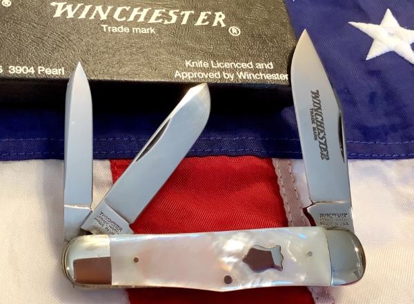 1991 Winchester Large Whittler (Mdl# 3904 P) w/ Super Flashy Mother of Pearl Handles -NOS n orig box 1991 Winchester Large Whittler (Mdl# 3904 P) w/ Super Flashy Mother of Pearl Handles -NOS n orig box
