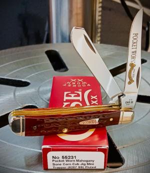 2026 Case XX Mini Trapper 30th Anniversary 6207 SS Pocket Worn Mahogany Bone Corn Cob Jig