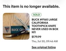 Buck 2000 Brown BN California Toothpick