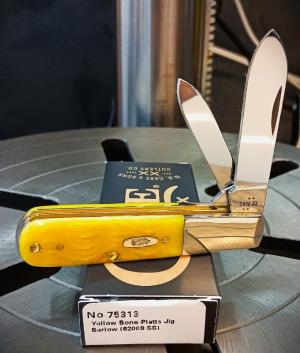 2026 Case XX Barlow Spear Point Main 62009 SS Yellow Bone Platts Jig