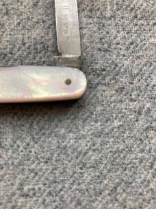 Vintage SPECTACULAR! O-V-B, HIBBARD SPENCER BARTLETT, Etched, "DeLuxe", 4-Blade, MOP Pocket Knife