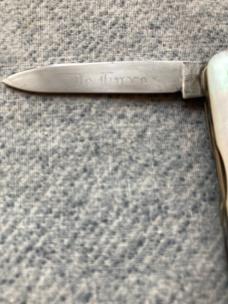 Vintage SPECTACULAR! O-V-B, HIBBARD SPENCER BARTLETT, Etched, "DeLuxe", 4-Blade, MOP Pocket Knife