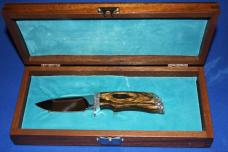 S & W Engraved Knife Silver hilt and buttcap. Ram Collector's Series Display box