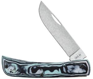 Case Seafoam Green Burl G-10 Sod Buster Jrpocket clip