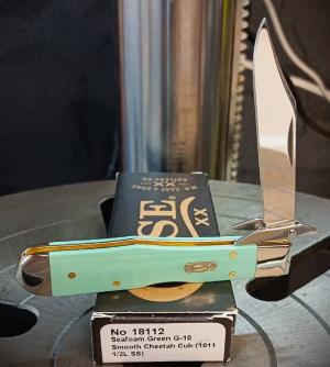 2026 Case XX Cheetah Cub 1011 12L Seafoam Green G-10 Smooth - Stainless Blade