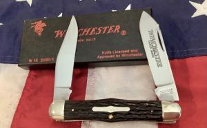 1988 Winchester Heavy Duty 4 Moose Knife Mdl 2880 12 w Nice Black Bone Handles -NOS in Orig Box