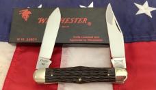 1988 Winchester Heavy Duty 4” Moose Knife (Mdl 2880 1/2) w Nice Black Bone Handles. -NOS in Orig Box