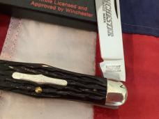 1988 Winchester Heavy Duty 4” Moose Knife (Mdl 2880 1/2) w Nice Black Bone Handles. -NOS in Orig Box